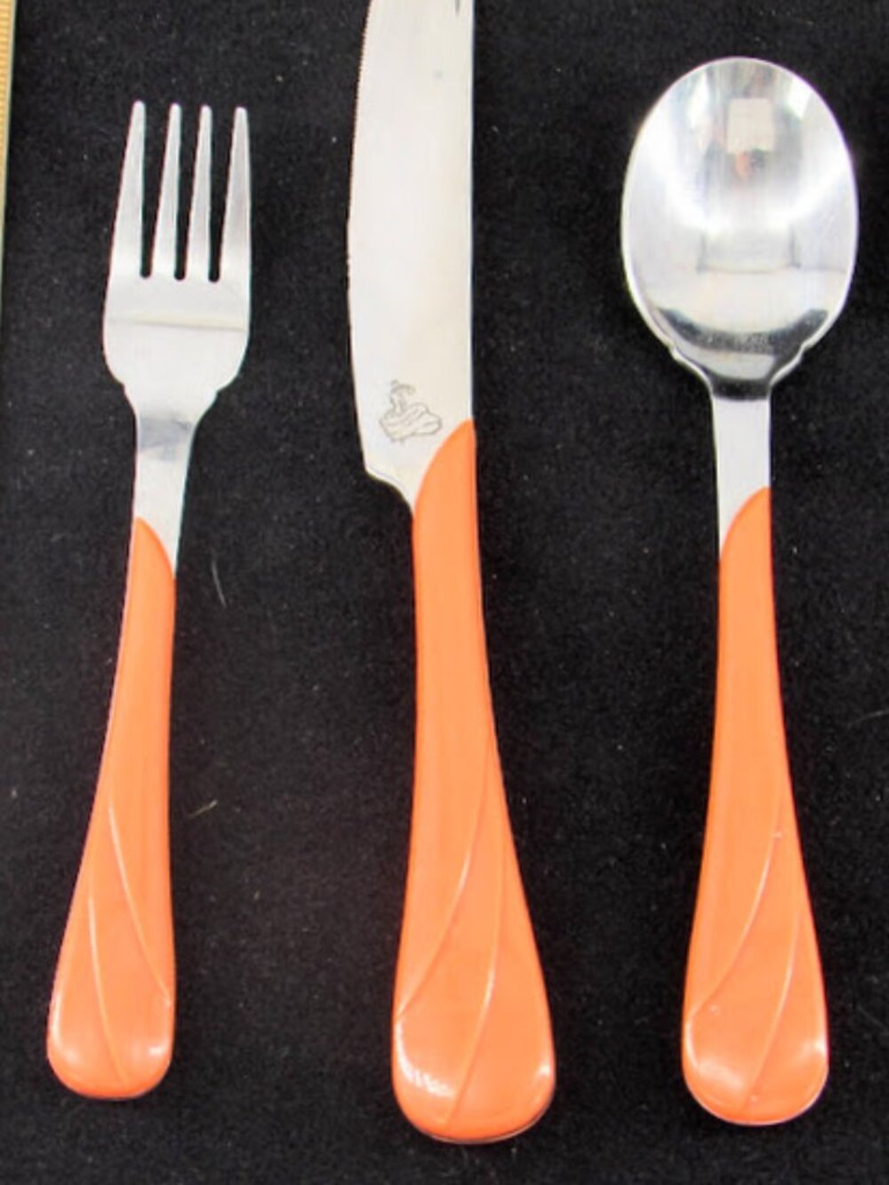 Fiesta Fiestaware TANGERINE Orange Swirl Flatware Silverware Fork Knife 2 Spoons
